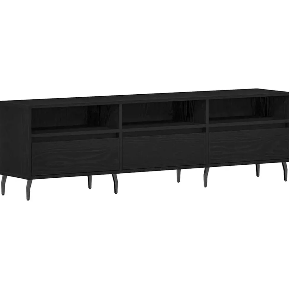 vidaXL TV-kast Zwart Eiken 150 x 30 x 44,5 cm Bewerkt hout