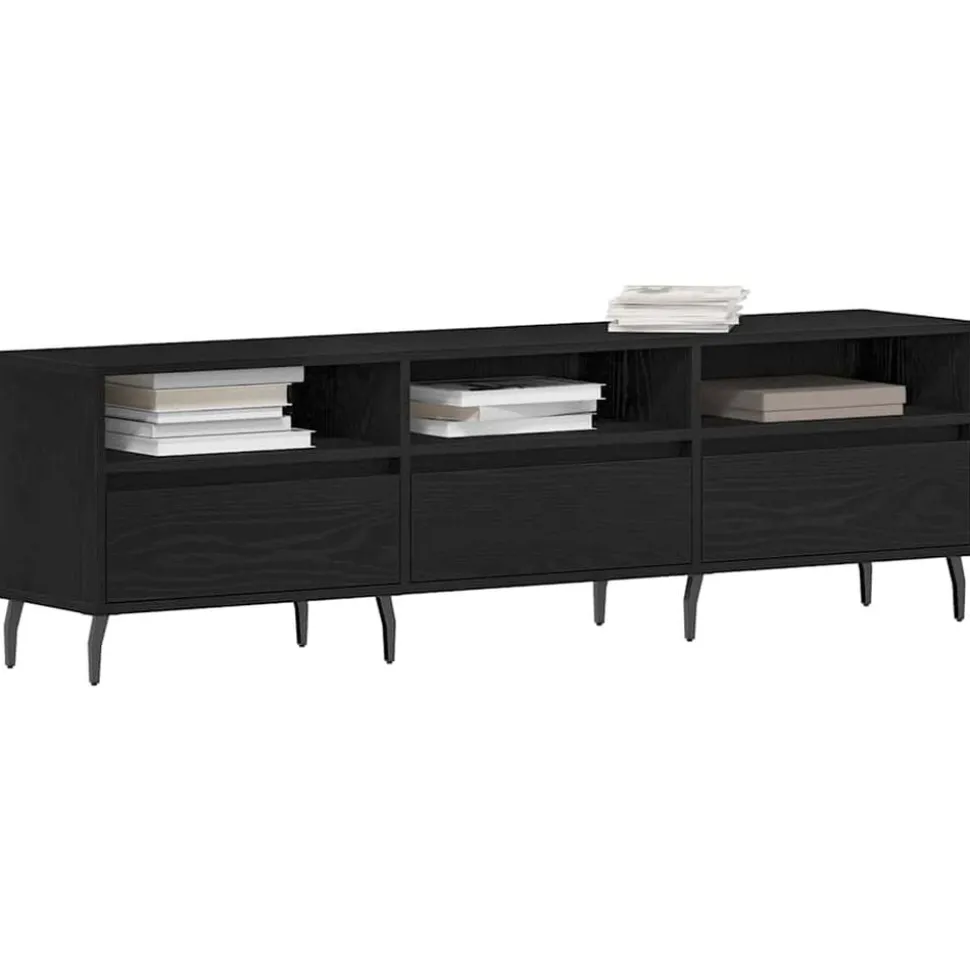vidaXL TV-kast Zwart Eiken 150 x 30 x 44,5 cm Bewerkt hout