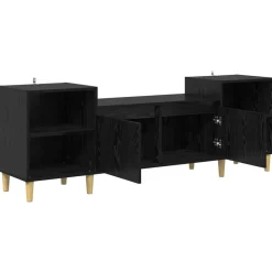 vidaXL TV-kast Zwart Eiken 160 x 35 x 55 cm Bewerkt hout