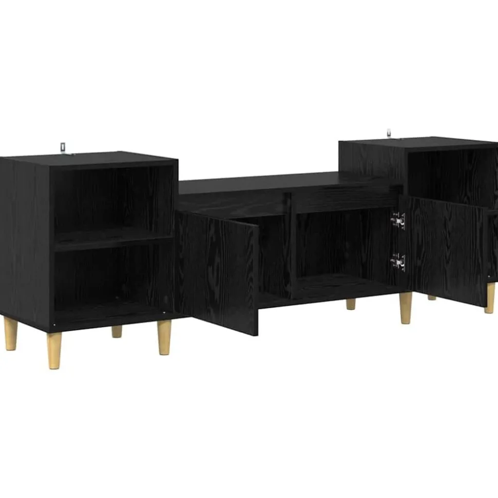 vidaXL TV-kast Zwart Eiken 160 x 35 x 55 cm Bewerkt hout