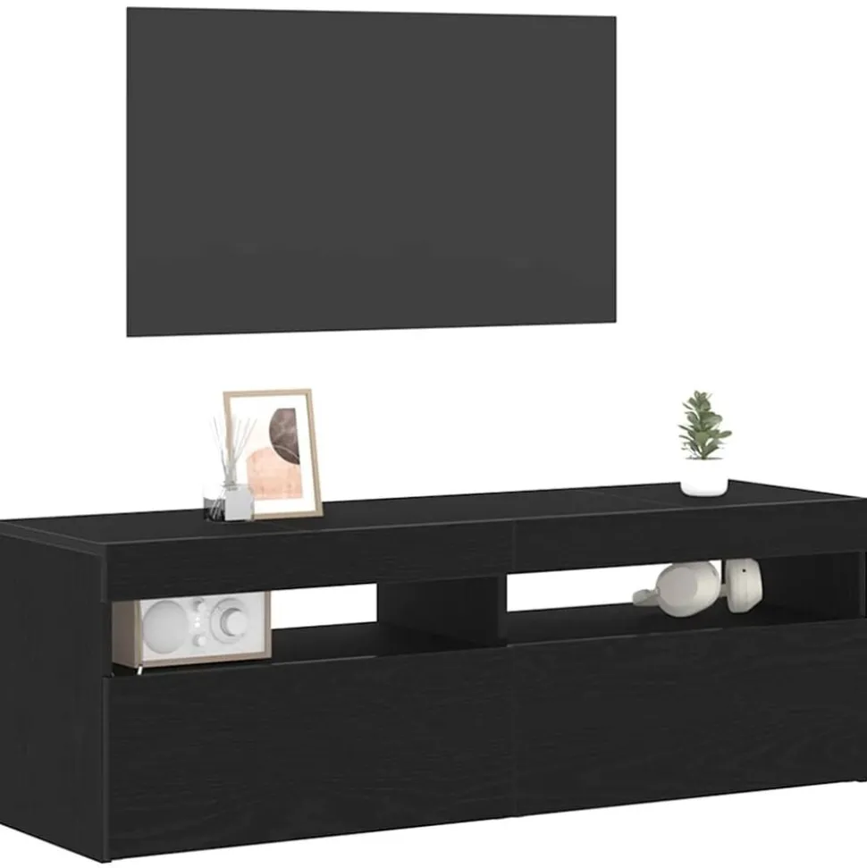 vidaXL TV-kast Zwart Eiken 120 x 35 x 40 cm Bewerkt hout