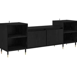 vidaXL TV-kast Zwart Eiken 160 x 35 x 55 cm Bewerkt hout