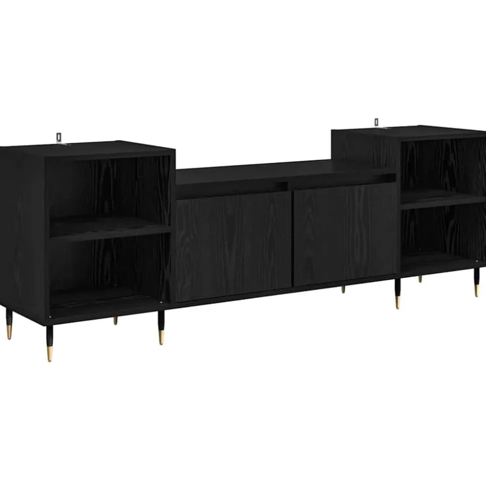 vidaXL TV-kast Zwart Eiken 160 x 35 x 55 cm Bewerkt hout