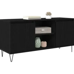 vidaXL TV-kast Zwart Eiken 104 x 35 x 50 cm Bewerkt hout