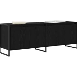 vidaXL TV-kast Zwart Eiken 140 x 36 x 49.5 cm Bewerkt hout