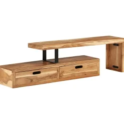 vidaXL Tv-meubel (118-200) x 30 x 40 cm massief acaciahout