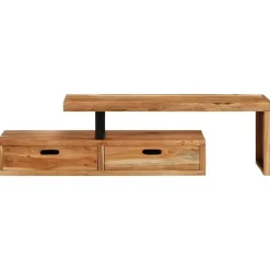 vidaXL Tv-meubel (118-200) x 30 x 40 cm massief acaciahout