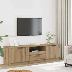 vidaXL Tv-meubel Artisan Eiken 140x35x40 cm Bewerkt Hout