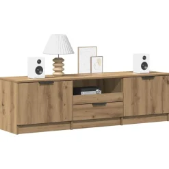 vidaXL Tv-meubel Artisan Eiken 140x35x40 cm Bewerkt Hout