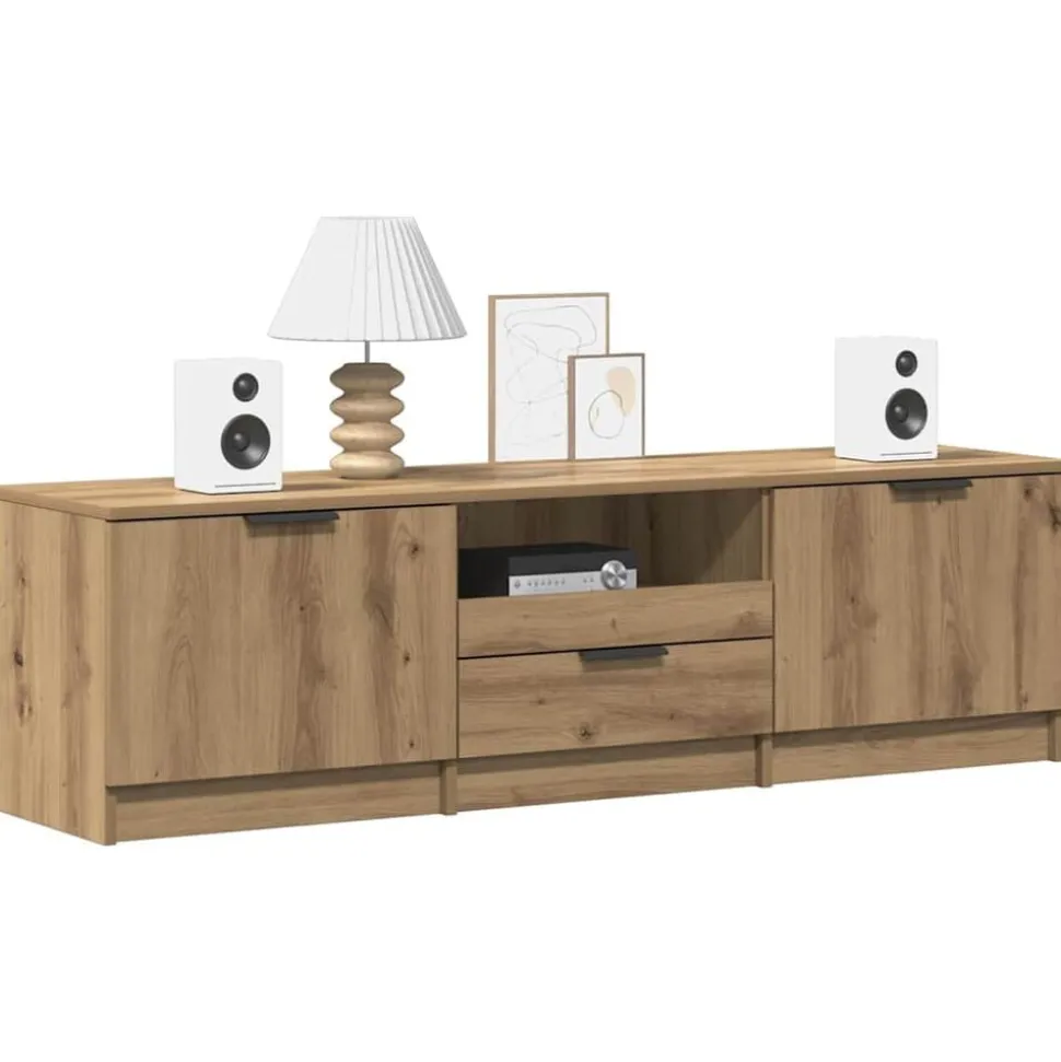 vidaXL Tv-meubel Artisan Eiken 140x35x40 cm Bewerkt Hout