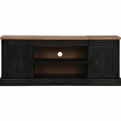 vidaXL Tv-meubel HALDEN 2 schuifdeuren 150x40x60 cm massief hout zwart