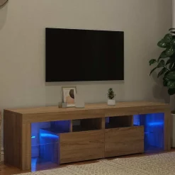 vidaXL Tv-meubel LED-verlichting 140x36,5x40 cm sonoma eikenkleurig