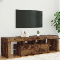 vidaXL Tv-meubel LED-verlichting 140x36,5x40 cm gerookt eikenkleurig