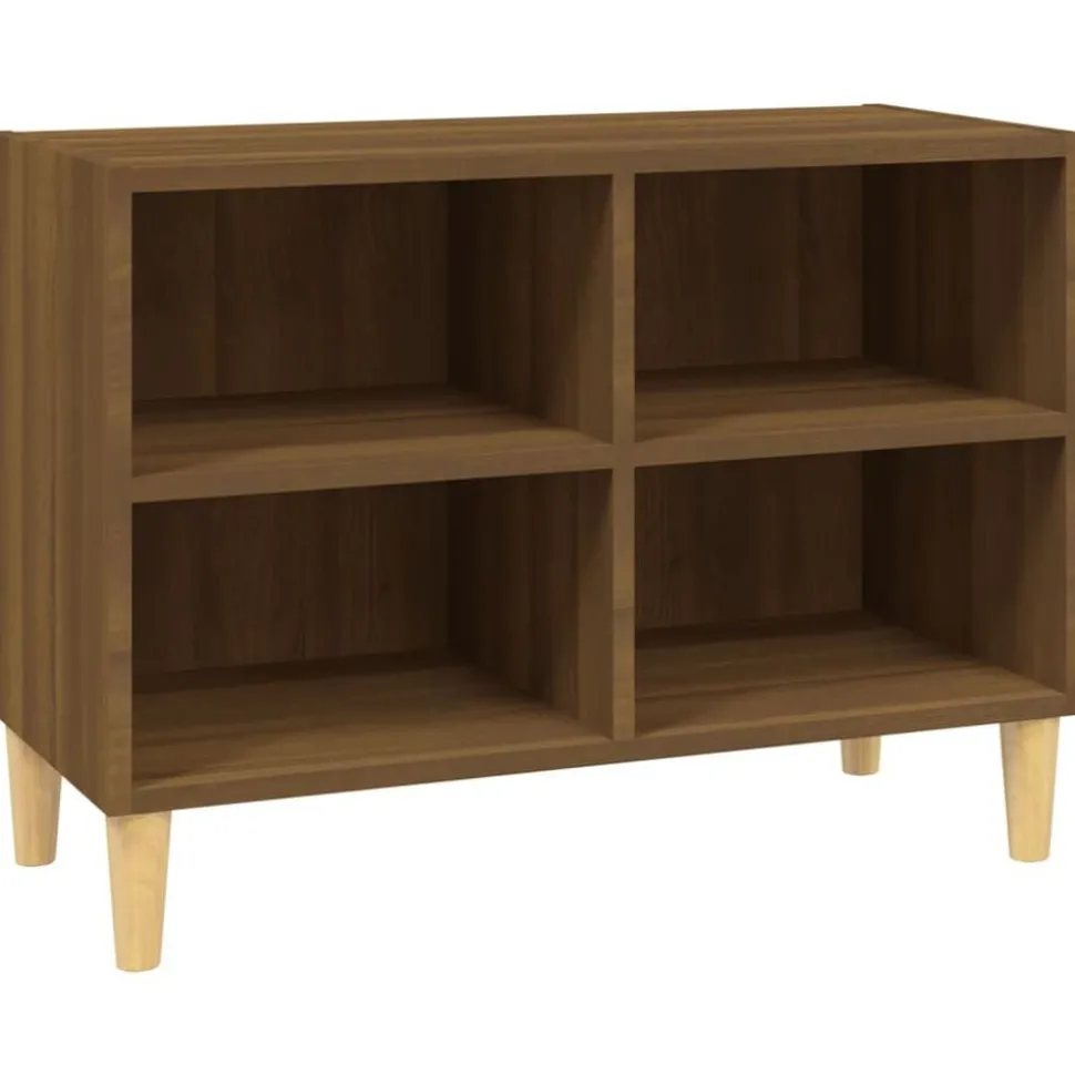 vidaXL Tv-meubel met houten poten 69,5x30x50 cm bruin eikenkleur