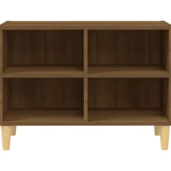 vidaXL Tv-meubel met houten poten 69,5x30x50 cm bruin eikenkleur