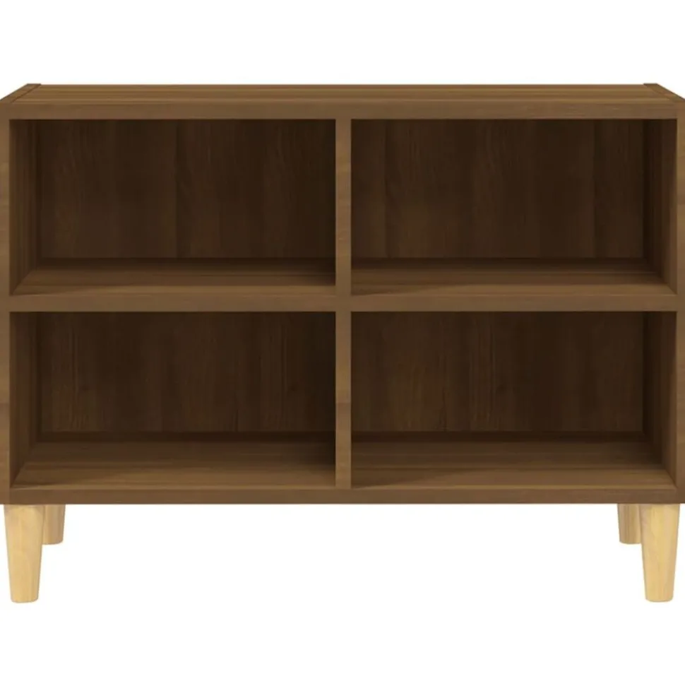vidaXL Tv-meubel met houten poten 69,5x30x50 cm bruin eikenkleur