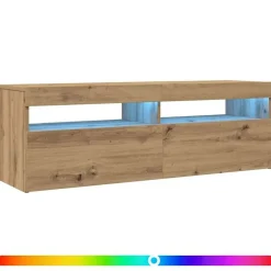 vidaXL Tv-meubel met LED 120x35x40 cm bewerkt hout artisanaal eiken
