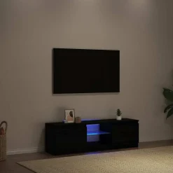 vidaXL Tv-meubel met LED 120x30x36 cm bewerkt hout zwart eiken
