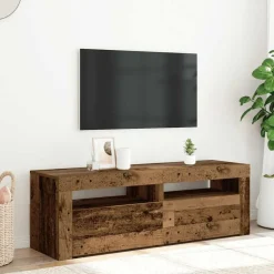 vidaXL Tv-meubel met LED 120x35x40 cm bewerkt hout oud hout