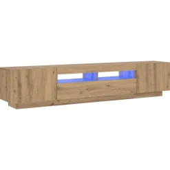 vidaXL Tv-meubel met LED 200x35x40 cm bewerkt hout artisanaal eiken
