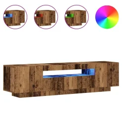 vidaXL Tv-meubel met LED 160x35x40 cm bewerkt hout oud hout