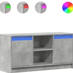 vidaXL Tv-meubel met LED 100x34x50 cm bewerkt hout betongrijs