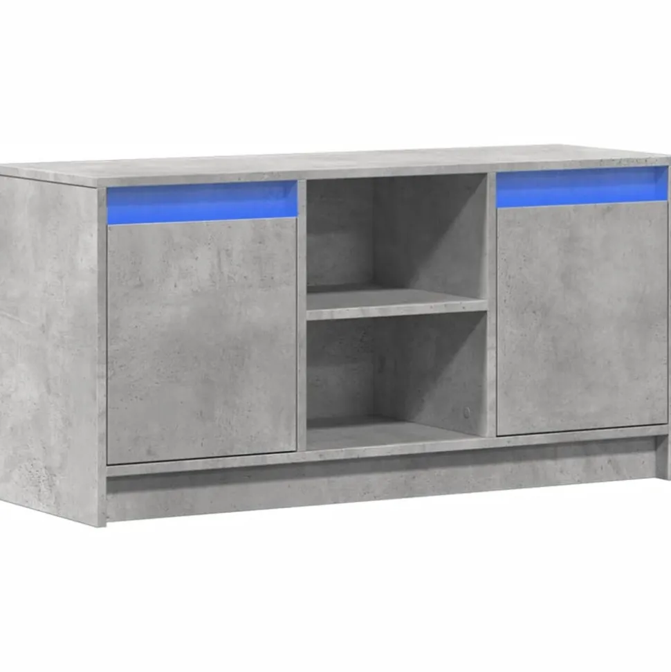 vidaXL Tv-meubel met LED 100x34x50 cm bewerkt hout betongrijs