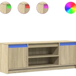 vidaXL Tv-meubel met LED 139,5x34x50 cm bewerkt hout sonoma eikenkleur