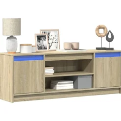 vidaXL Tv-meubel met LED 139,5x34x50 cm bewerkt hout sonoma eikenkleur