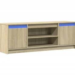 vidaXL Tv-meubel met LED 139,5x34x50 cm bewerkt hout sonoma eikenkleur