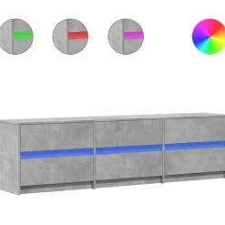 vidaXL Tv-meubel met LED 180x34x50 cm bewerkt hout betongrijs