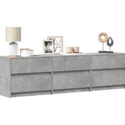 vidaXL Tv-meubel met LED 180x34x50 cm bewerkt hout betongrijs