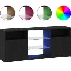 vidaXL Tv-meubel met LED 120x30x50 cm bewerkt hout zwart eiken