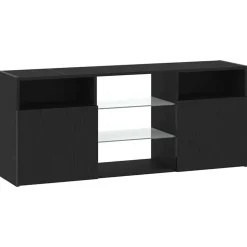 vidaXL Tv-meubel met LED 120x30x50 cm bewerkt hout zwart eiken