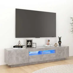 vidaXL Tv-meubel met LED-verlichting 180x35x40 cm betongrijs