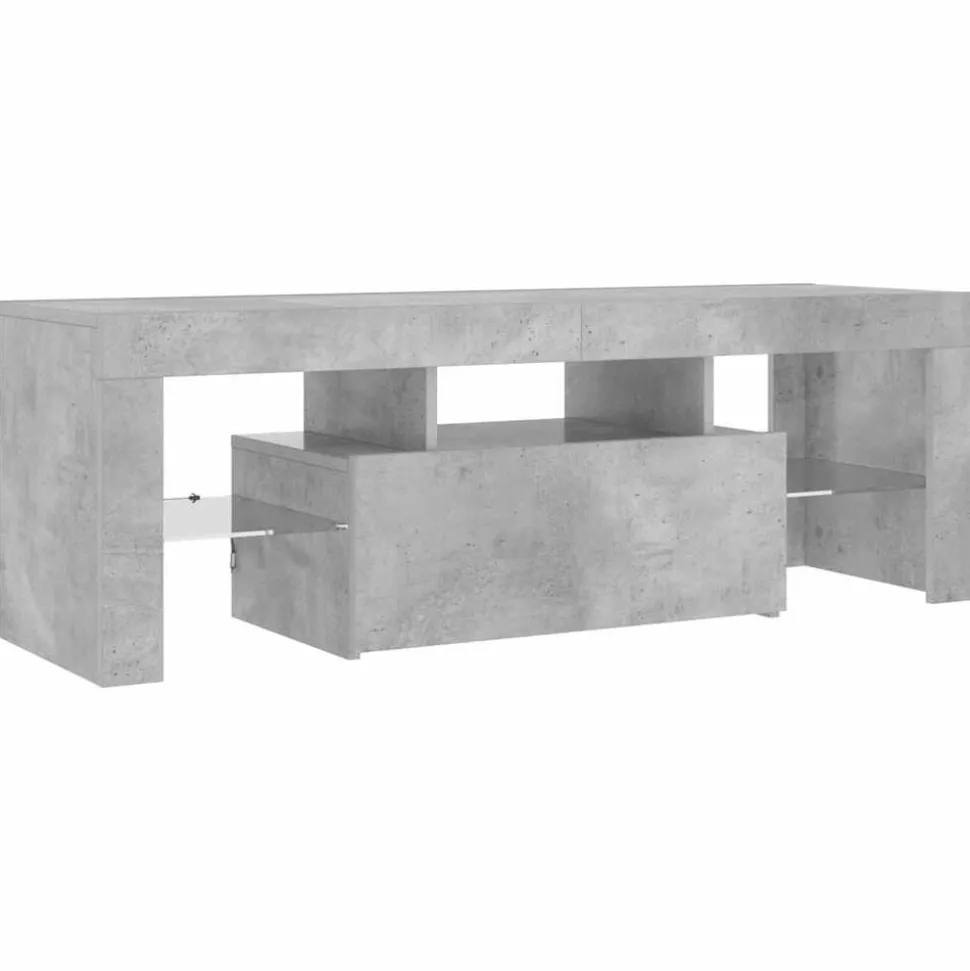 vidaXL Tv-meubel met LED-verlichting 120x35x40 cm betongrijs