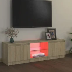 vidaXL Tv-meubel met LED-verlichting 120x30x36 cm sonoma eikenkleur