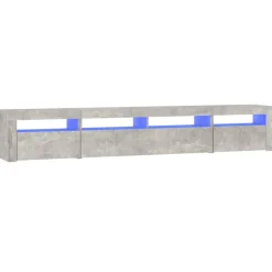 vidaXL Tv-meubel met LED-verlichting 240x35x40 cm betongrijs