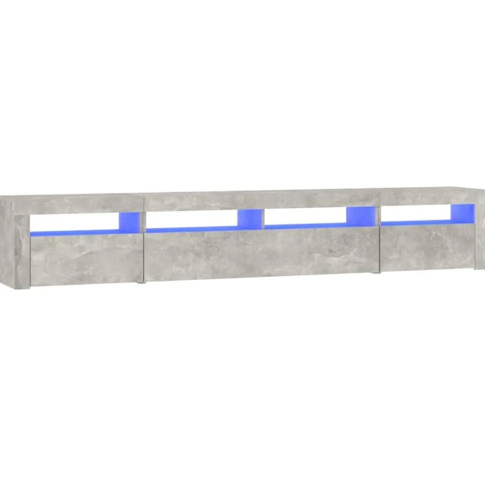 vidaXL Tv-meubel met LED-verlichting 240x35x40 cm betongrijs