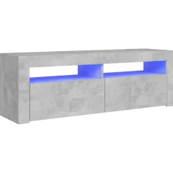 vidaXL Tv-meubel met LED-verlichting 120x35x40 cm betongrijs