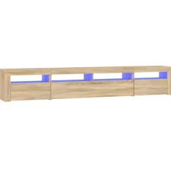 vidaXL Tv-meubel met LED-verlichting 240x35x40 cm sonoma eikenkleurig