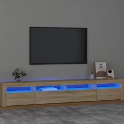 vidaXL Tv-meubel met LED-verlichting 240x35x40 cm sonoma eikenkleurig