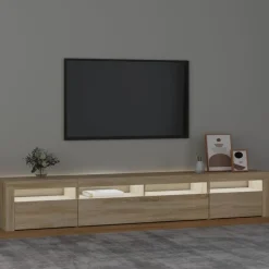 vidaXL Tv-meubel met LED-verlichting 240x35x40 cm sonoma eikenkleurig