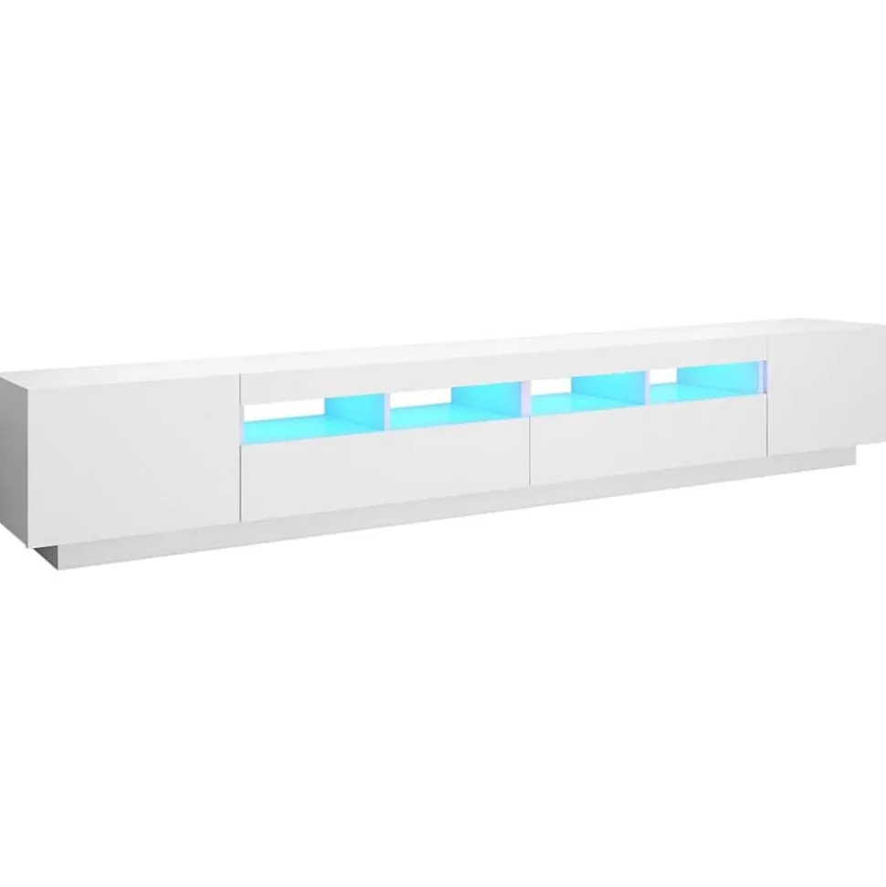vidaXL Tv-meubel met LED-verlichting 260x35x40 cm wit