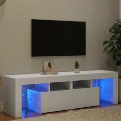 vidaXL Tv-meubel met LED-verlichting 140x36,5x40 cm wit