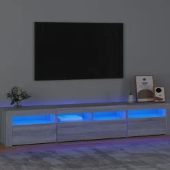 vidaXL Tv-meubel met LED-verlichting 210x35x40 cm grijs sonoma eiken