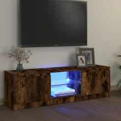 vidaXL Tv-meubel met LED-verlichting 120x30x36 cm gerookt eikenkleur