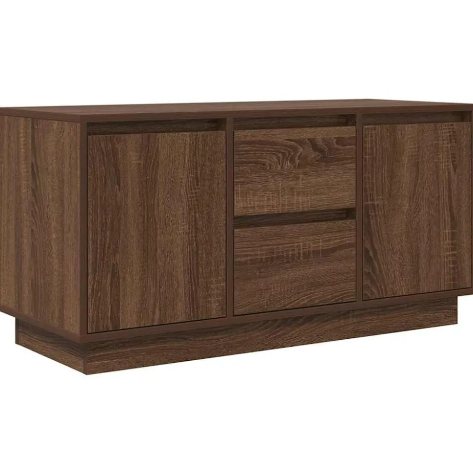 vidaXL Tv-meubel met LED-verlichting 100x41x50 cm bruin eikenkleur