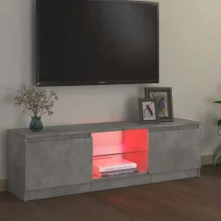 vidaXL Tv-meubel met LED-verlichting 120x30x36 cm betongrijs