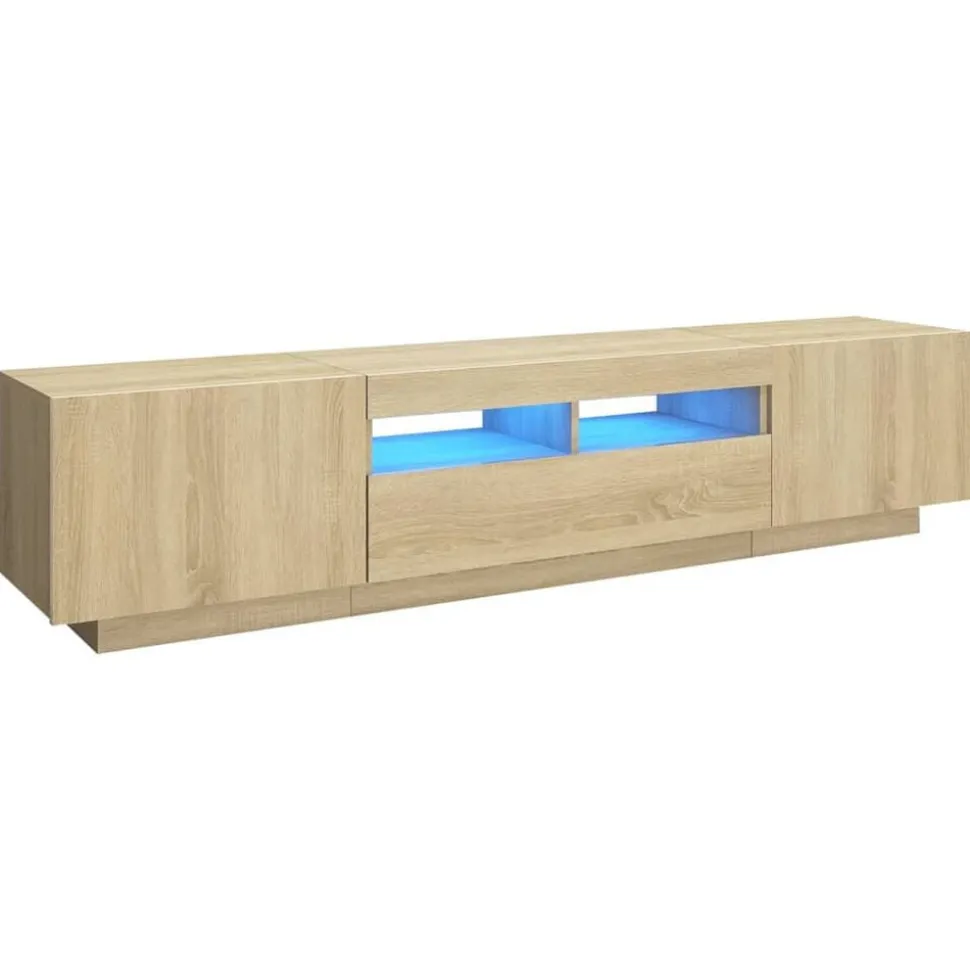 vidaXL Tv-meubel met LED-verlichting 180x35x40 cm sonoma eikenkleurig